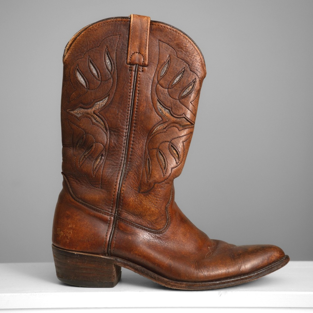 Double H Cowboy Boots Mens 9.5 Brown Leather Western Rodeo Roackability Country